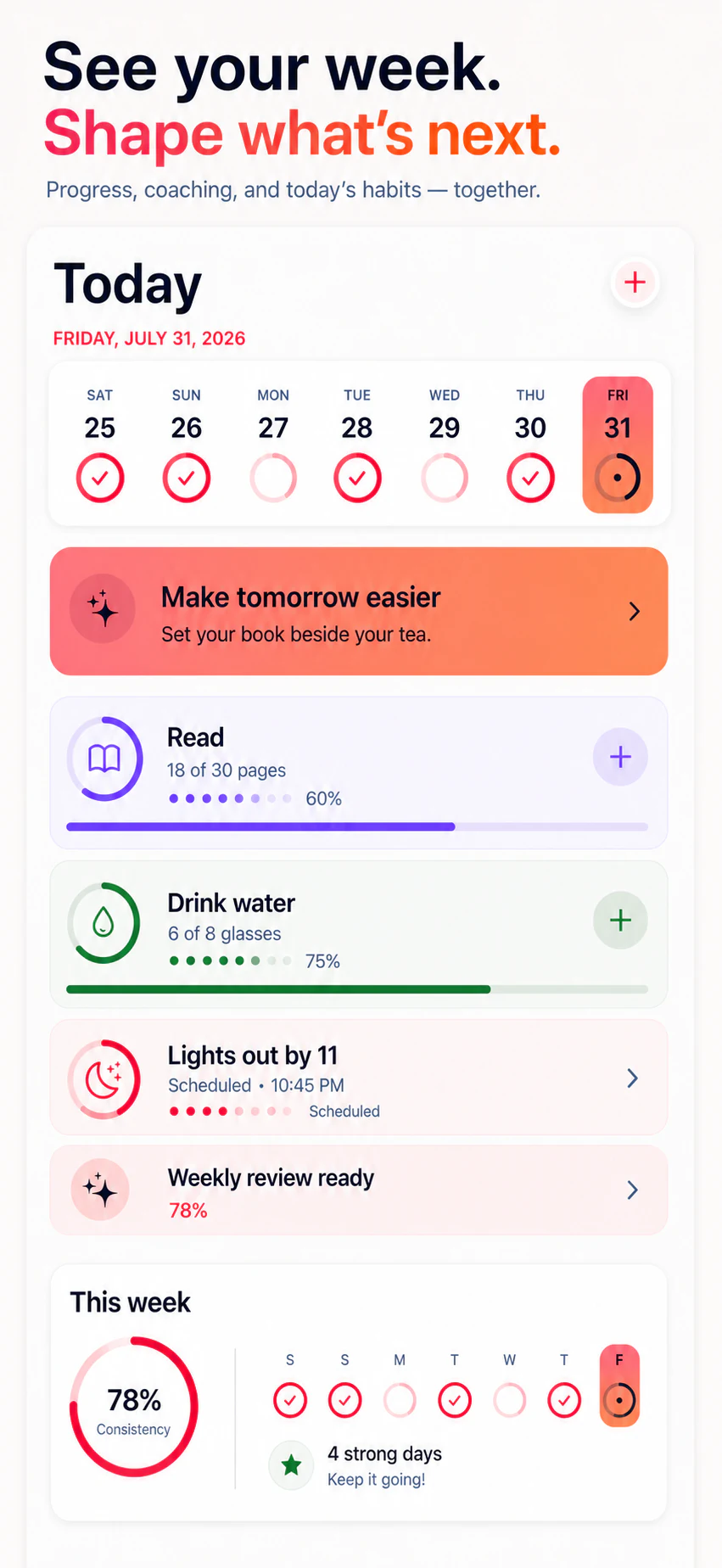See your week and shape what is next with the weekly calendar on iPhone